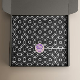 Papel De Seda Padrão Geométrico Moderno, Preto E Branco