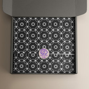 Papel De Seda Padrão Geométrico Moderno, Preto E Branco