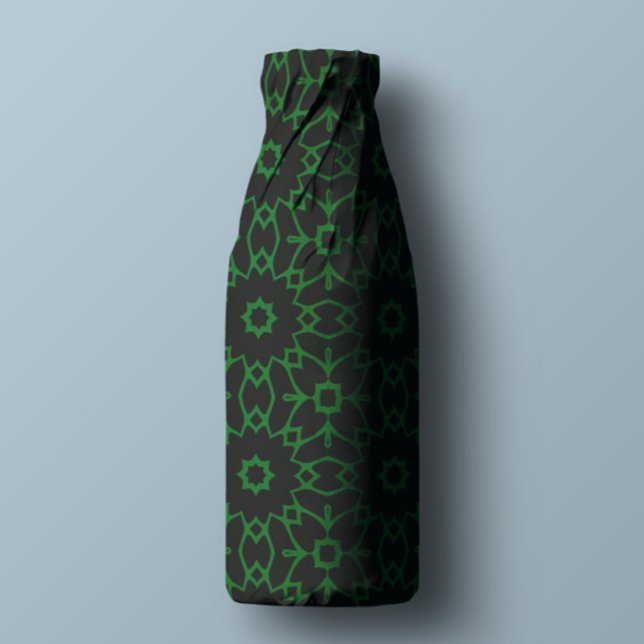 Papel De Seda Padrão Geométrico Moderno Preto-Na moda e Verde (Criador carregado)