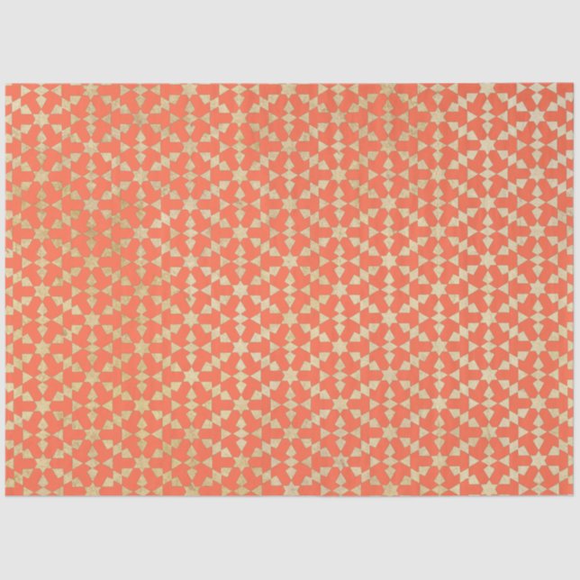 Papel De Seda Padrão Geométrico Mosaico Etnoso-marroquino (Frente )