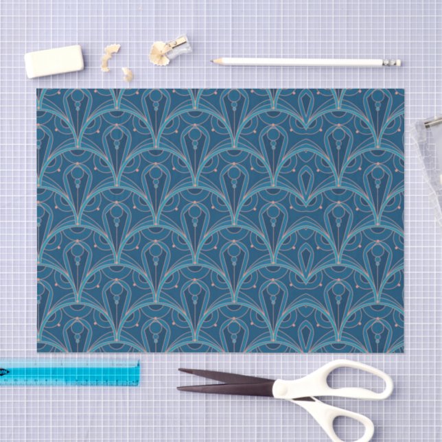 Papel De Seda Padrão geométrico repetido Art Déco (Arte )
