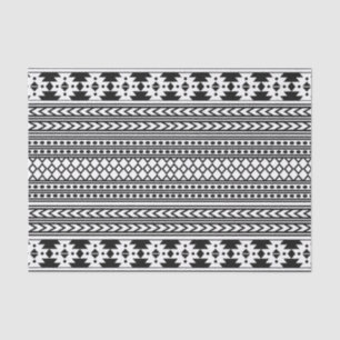 Papel De Seda Padrão Geométrico Trendy Aztec Impressão (Preto)