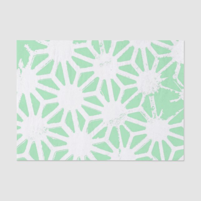 Papel De Seda Padrão geométrico verde (Frente )