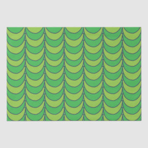 Papel De Seda Padrão Geométrico Verde de Meio Círculo Geométrico