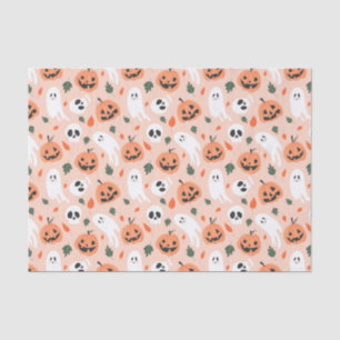 Papel De Seda Padrão Ghost e Jack-O-Lanterna Bonito