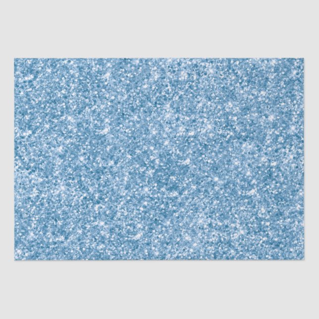 Papel De Seda Padrão Glamour Brilho Azul Bebê Elegante (Frente )