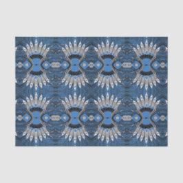 Papel De Seda Padrão Gráfico de pena Azul Boho