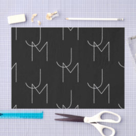 Papel De Seda Padrão Inicial 2 Moderno | Preto e Branco