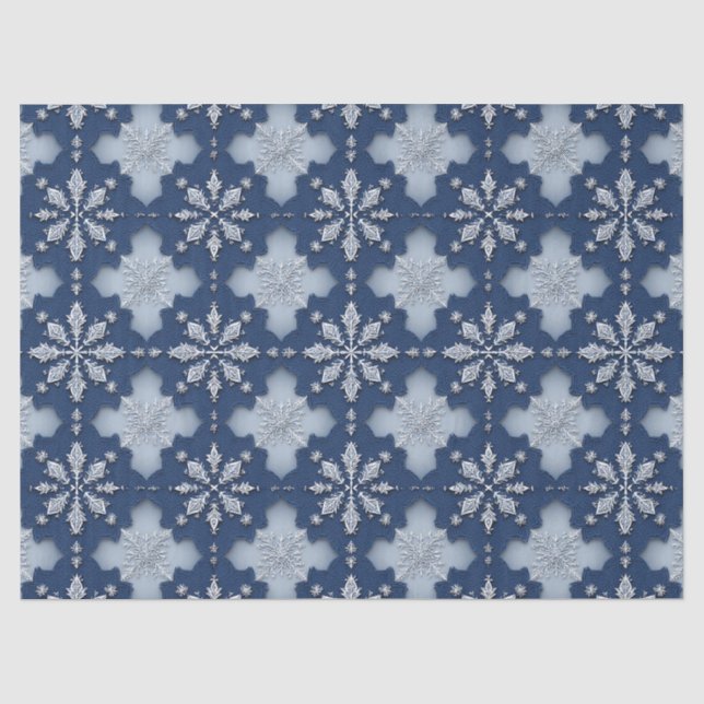 Papel De Seda Padrão Intricado de Floco de Neve (Frente )