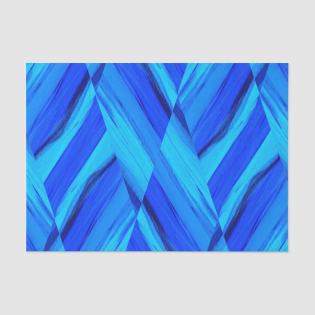Papel De Seda Padrão Intrincado de Mármore Azul Cobalto (Frente )