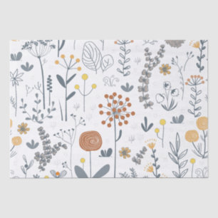 Papel De Seda Padrão Invisível de Abstrato Floral Elegante