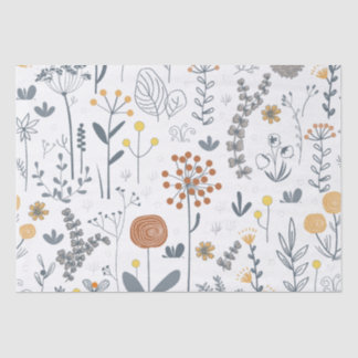 Papel De Seda Padrão Invisível de Abstrato Floral Elegante