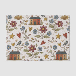 Papel De Seda Padrão Jardim de Corações de Casa de Campo