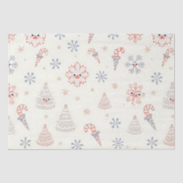 Papel De Seda Padrão Kawaii Snowflakes