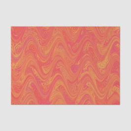 Papel De Seda Padrão Laranja Rosa Vermelho de Mármore