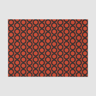 Papel De Seda Padrão Laranja Vermelho Preto