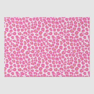 Papel De Seda Padrão-Leopardo Dourado Rosa-Quente