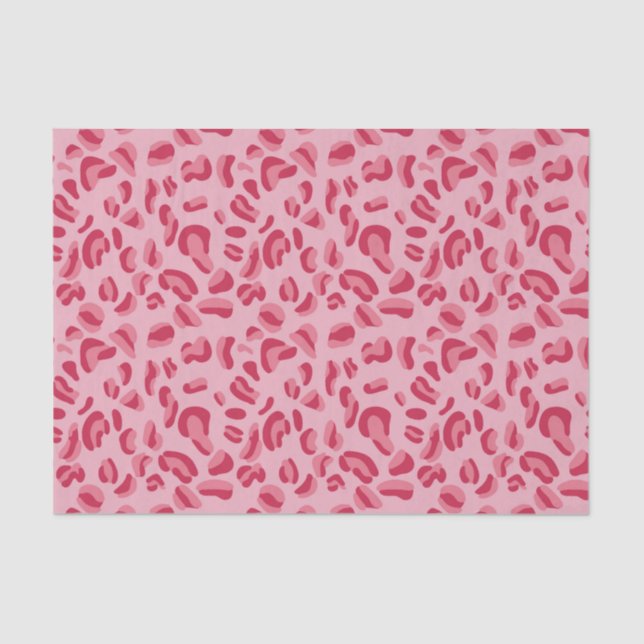 Papel De Seda Padrão-Leopardo Rosa (Frente )