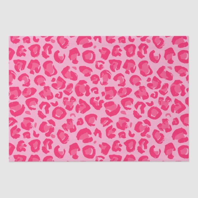 Papel De Seda Padrão-Leopardo Rosa (Frente )