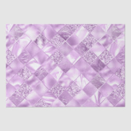 Papel De Seda Padrão Lilac Glitter Diamond Lattice Elegante