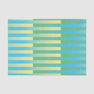 Papel De Seda Padrão Listrado Azul Amarelo Verde