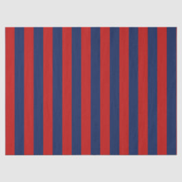 Papel De Seda Padrão Listrado Azul Brilhante e Vermelho Elegante