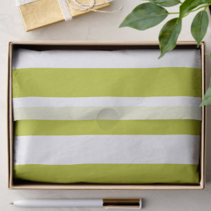 Papel De Seda Padrão Listrado de Chartreuse e Branco Elegante