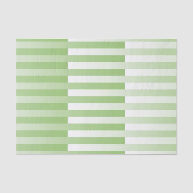 Papel De Seda Padrão Listrado Verde Branco (Frente )