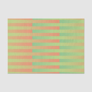 Papel De Seda Padrão Listrado Verde Laranja