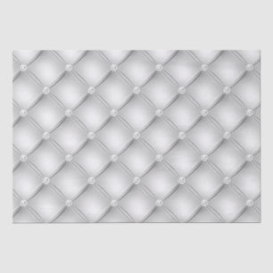 Papel De Seda Padrão Luxuoso de Diamante Branco Tufted
