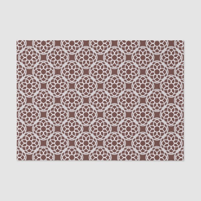 Papel De Seda Padrão Marrom branco geométrico sem costura (Frente )