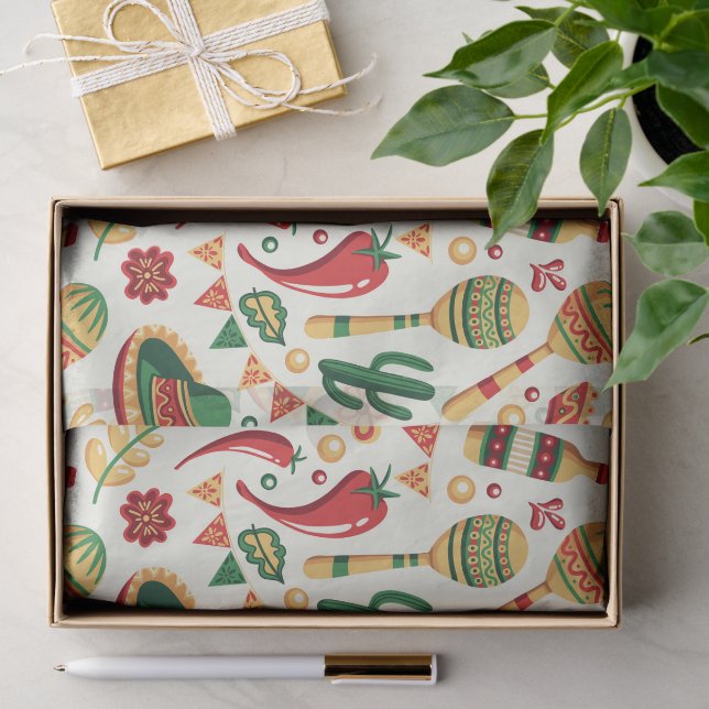Papel De Seda Padrão Mexicano Cinco De Mayo (Presente)