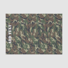 Papel De Seda Padrão Militar Verde da Camouflage Woodland