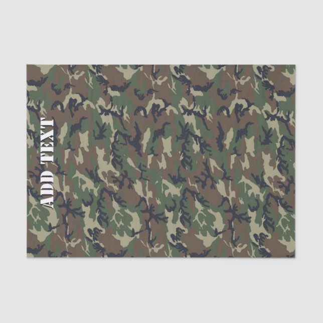 Papel De Seda Padrão Militar Verde da Camouflage Woodland (Frente )