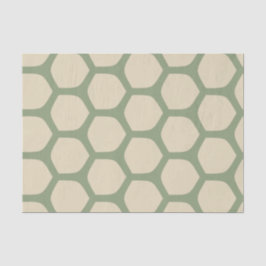 Papel De Seda Padrão Mínimo Abstrato Verde e Bege Neutro