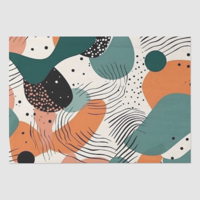 Papel De Seda Padrão mínimo sem costura Abstrato - Geométrico (1 (Frente )