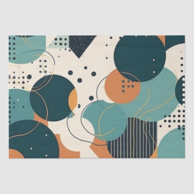 Papel De Seda Padrão mínimo sem costura Abstrato - Geométrico (3 (Frente )