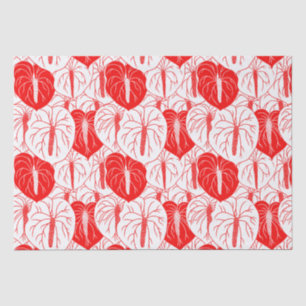 Papel De Seda Padrão moderno de impressão de Anthurium havaiano
