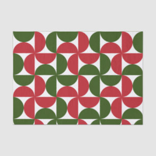 Papel De Seda Padrão moderno de Meio século vermelho e verde