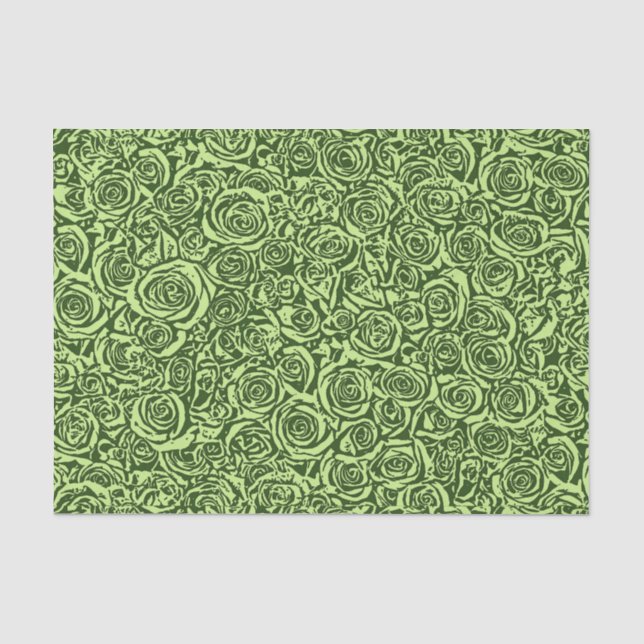 Papel De Seda Padrão moderno de Rosa de Abstrato, Verde limão (Frente )