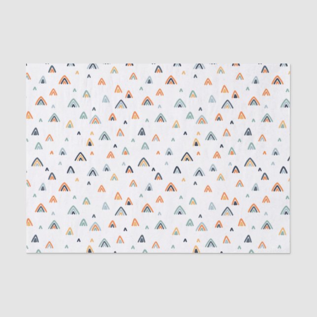 Papel De Seda Padrão Montanha Boho (Frente )