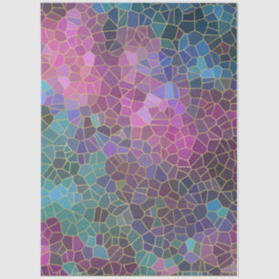 Papel De Seda Padrão mosaico do verde azul-claro-roxo rosa Doura