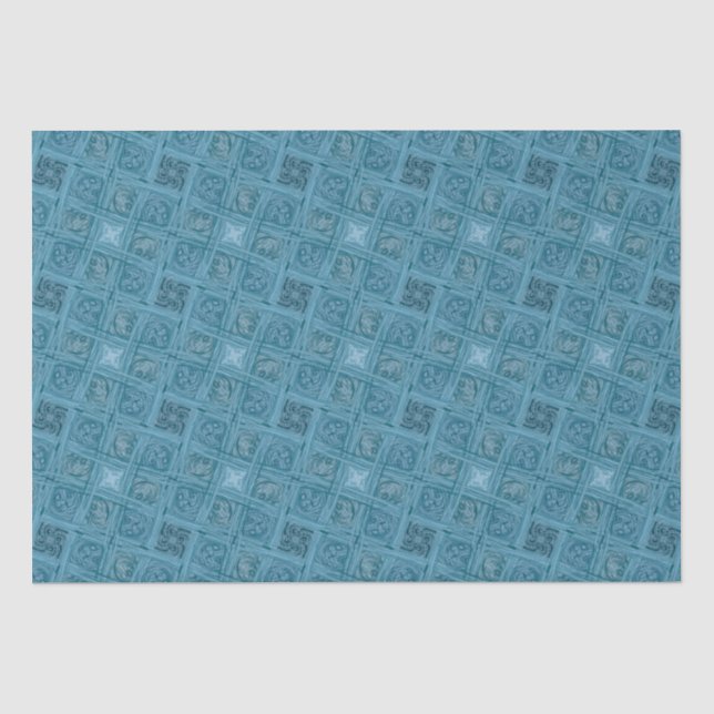 Papel De Seda Padrão Oceânico geométrico sem costura (Frente )
