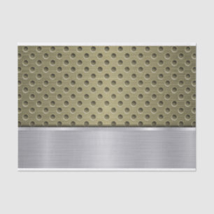 PAPEL DE SEDA PADRÃO OLIVEIRO VERDE E METAL PRATA
