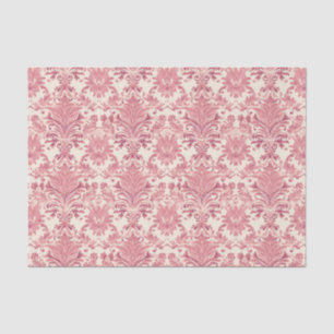 Papel De Seda Padrão Ornamental bonito de Damasco Rosa
