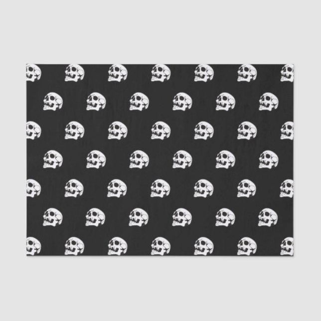 Papel De Seda Padrão Ósseo Crânio II (Frente )