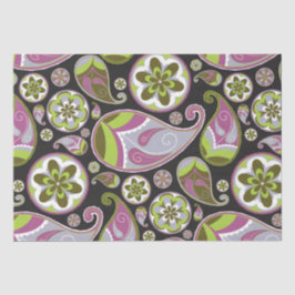 Papel De Seda Padrão Paisley Roxo