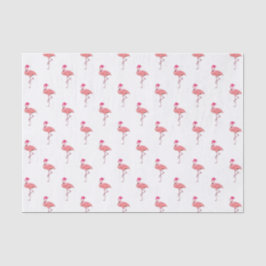 Papel De Seda Padrão Papai Noel Flamingo Rosa