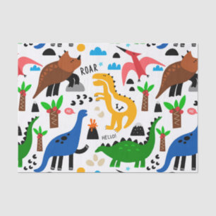 Papel De Seda Padrão perfeito dos dinossauros