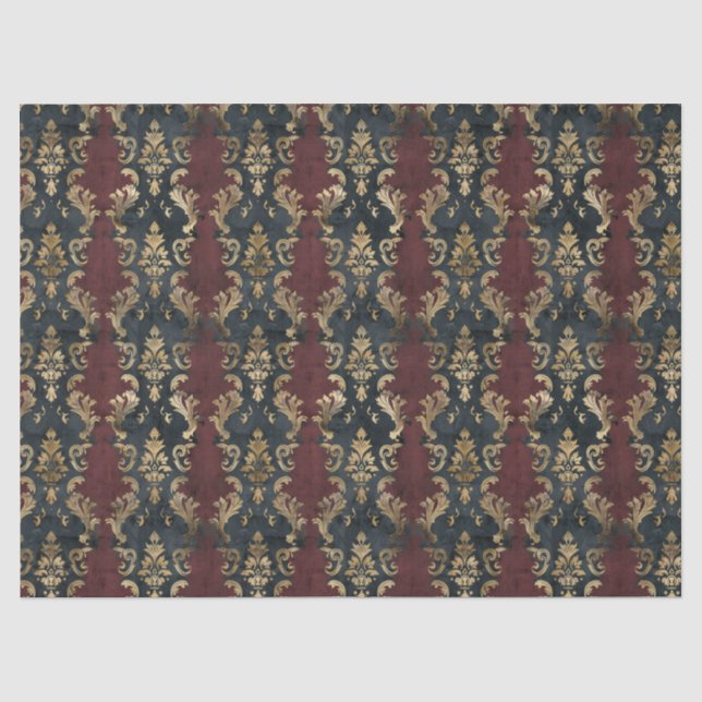 Papel De Seda Padrão Persa Dourado Damask Noir (1) (Frente )